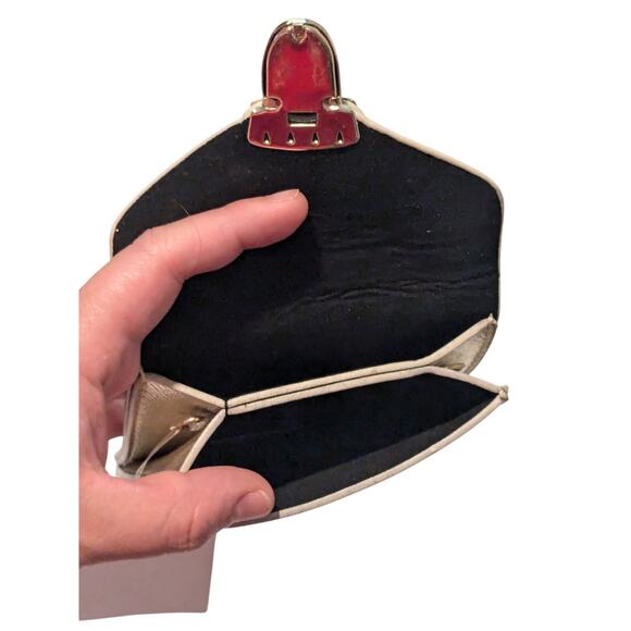 Gold Rhinestone Small Document Carry Purse - Picture 5 of 5